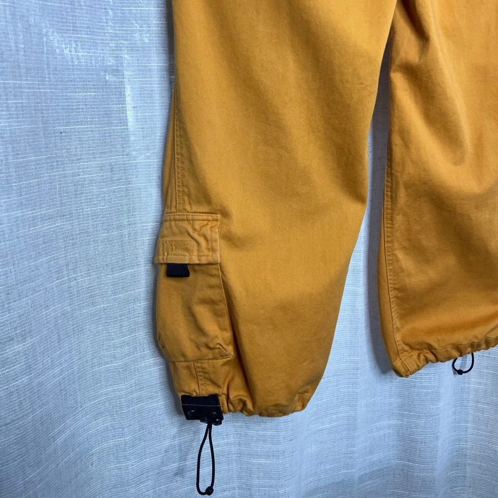 Y2K 90s Vintage Abercrombie & Fitch Paratrooper Utility Cargo Pants Yellow Small